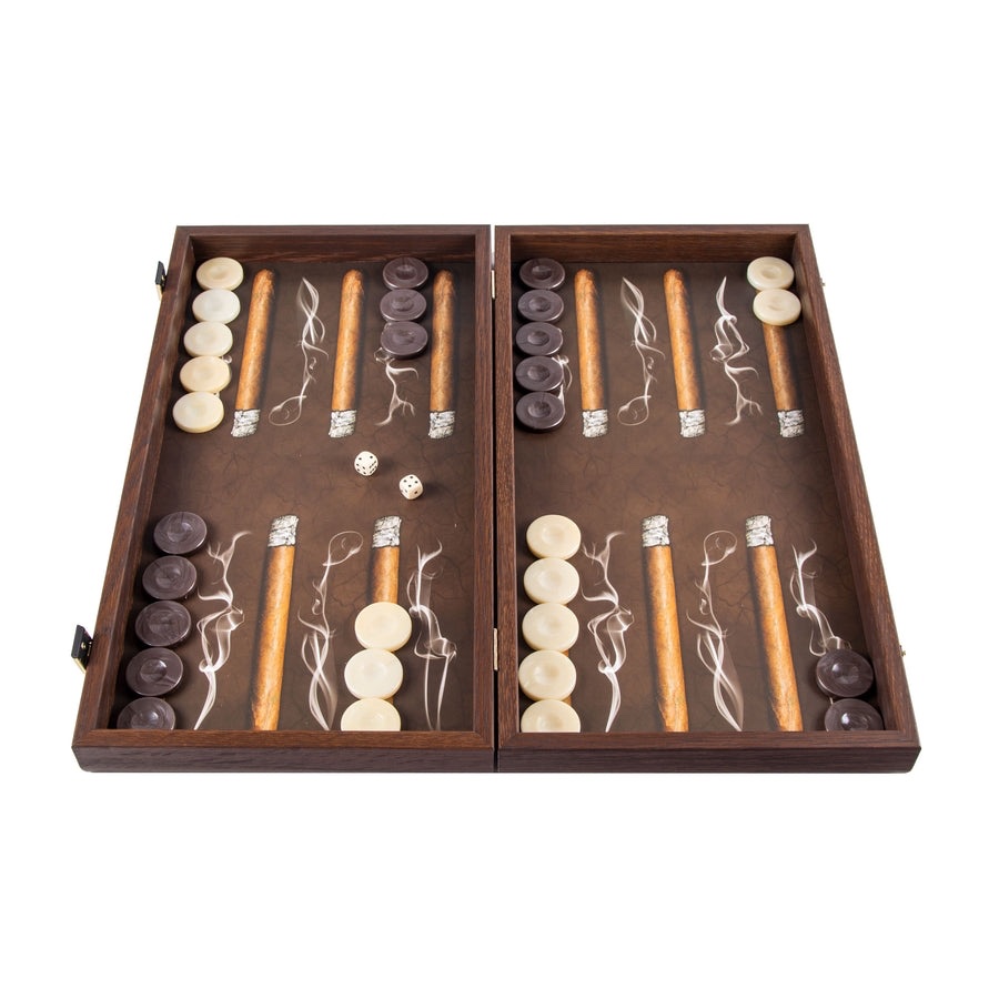 Handgemaakt creatief backgammonset – robusto-sigaarontwerp